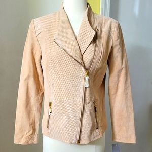 New Queen Collection Moto Suede Jacket in Dusty Rose size Small